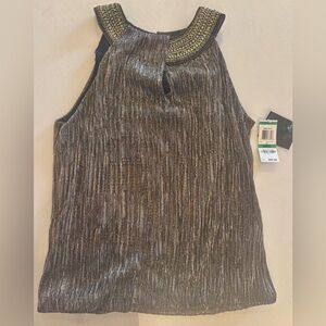 Alfani Metallic Gold Sleeveless Blouse